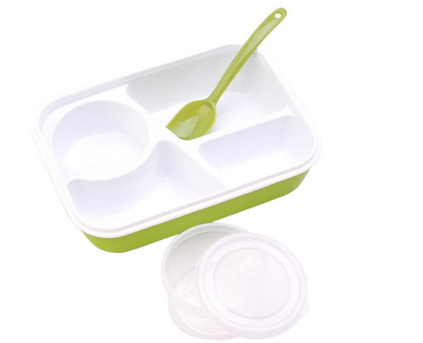 4 Cells Healthy Plastic Lunch Box Food Container 1000ml Multifunction Adults Lady Kid Lunchbox Microwaveable Bento Box