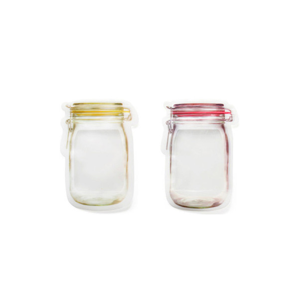 10 Counts Mason Jar Pattern Food Saver Storage Bags Reusable Snack Bag Set 500ml/150ml , Airtight , Zipper, Portable,Wholesale