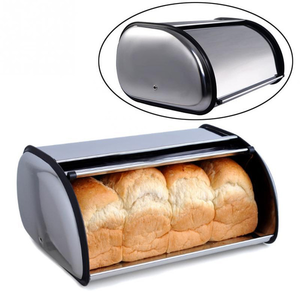 Stainless Steel Bread Box Storage Bin Keeper Food Container Kitchen New AJI-365