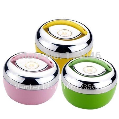 Wholesale-Factory price stainless steel apple lunch box 1.05L , 3 colors, free shipping