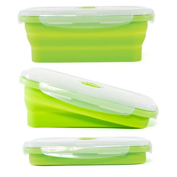 10.5oz Silicone Collapsible Portable Lunch Box Bowl Bento Boxes Folding Food Storage Container Lunch Box Eco-Friendly 2017 Hot Selling