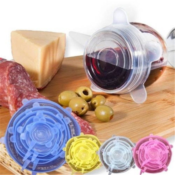 2018 Universal Silicone Stretch Suction Stretchable Lids Cover Food Silicone Kitchen Picnic Food Fresh Preserve Universal Cover