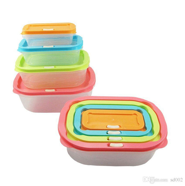 High Quality Plastic Lunch Box Rectangle With Lids Keep Fresh Lunchbox Outdoor Picnic Portable Storage Boxes Colorful Hot Sale 11 75tt aa