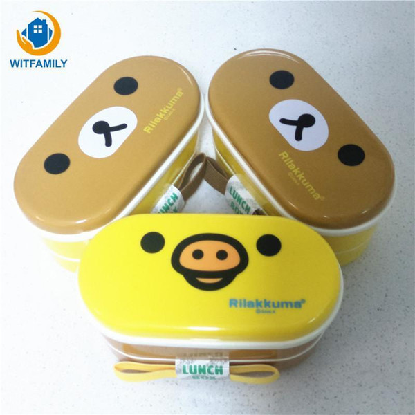 Microwave Bento Yellow Microwave Nostrils Chickens Multilayer Children Lunch Box HOT with Chopsticks D19010902