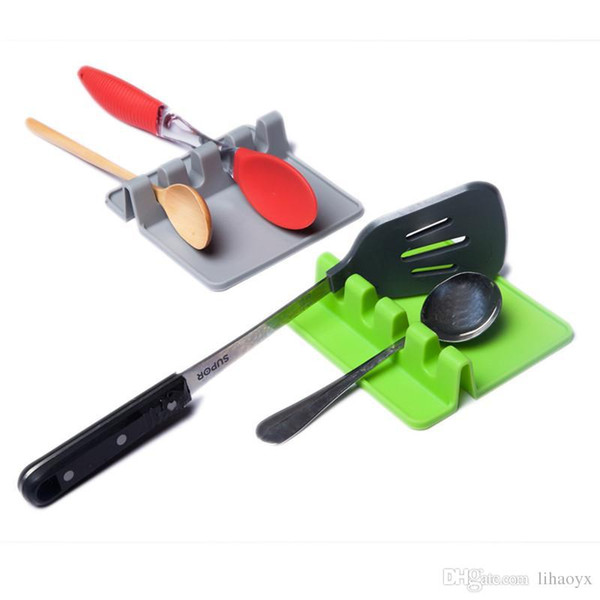 Kitchen Cooking Tools Kitchen Silicone Spoon Rest Utensil Spatula Holder Heat Resistant c559