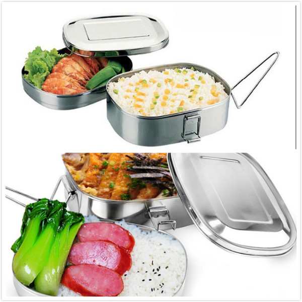 High-quality Stainless Steel Bento Box Tableware Portable Durable Dinner Bucket Delimited Food Container Lunch Square Lunch Box