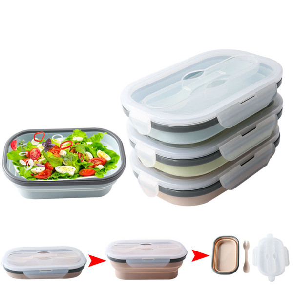 Silicone Lunch Box Collapsible Portable Box Bowl Bento Boxes Folding Food Container