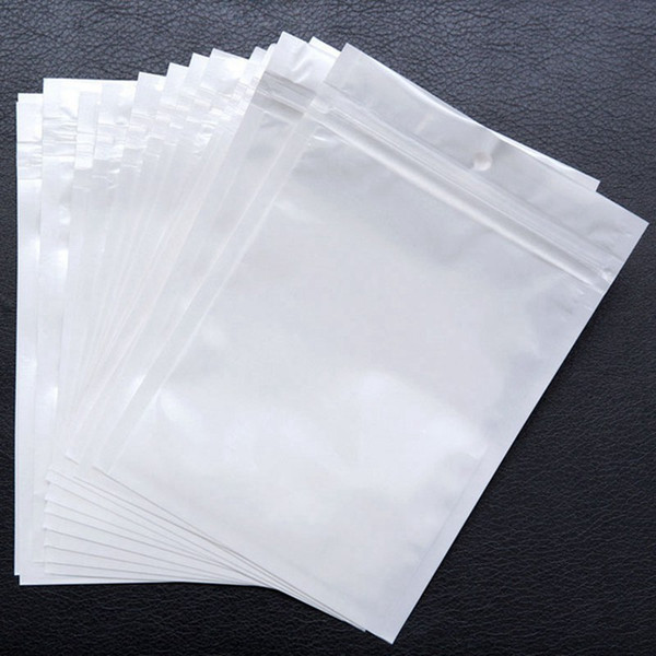 Clear White pearl Plastic Poly OPP Package PVC Plastic Bags with Zipper Zip Lock Retail Packages Jewelry Food Cable iPhoneXs many sizes