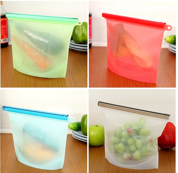 newest kitchen Tools Storage Bags food grade Silicone Fresh Storage Bags Food Preservation For Food kitchen Organization Gadgets wn349