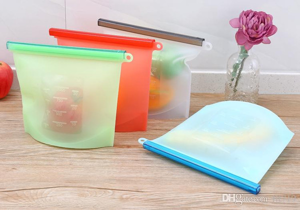 SF 2019 new Reusable Silicone Food Preservation Bag Airtight Seal Food Storage Container Versatile Cooking Bag Free Shipping