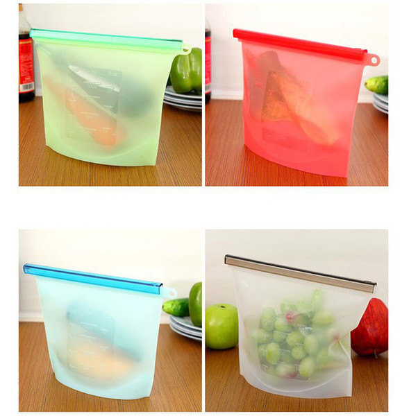 Reusable Silicone Food Preservation Bag Airtight Seal Food Storage Container Versatile Cooking Bag Vacuum food storage bag 4 Colors