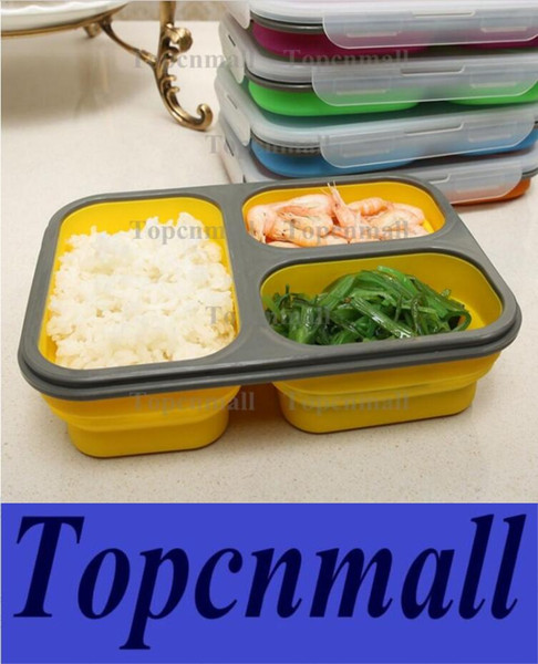 hot sell Silicone Collapsible Portable Lunch Box Bowl Bento Boxes Folding Food Storage Container Lunchbox Eco-Friendly