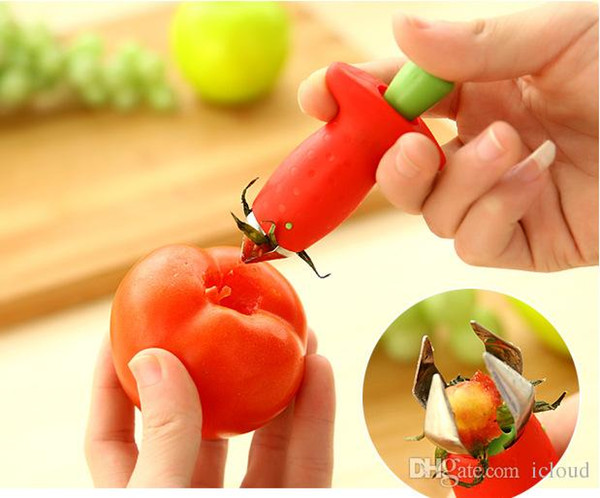 Kitchen Accessories Fruit Vegetable Corer Tools Strawberry Tomato Stem Digging Pedicle Leaves Huller Remover Remove Tool 50pcs