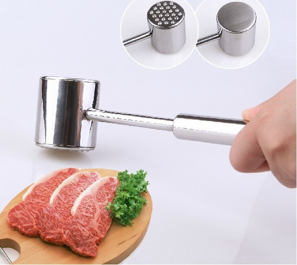 Stainless Steel Beef Pork Chicken Pounder Meat Hammer Mallet Tenderizer Meat & Poultry Tools Kitchen Tool Good Use A313