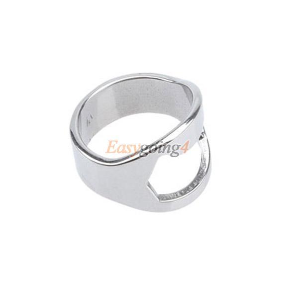 EA14 Silver Stainless Steel Finger Ring Bottle Opener Beer