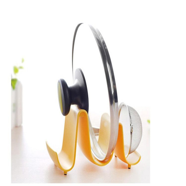 New Creative Plastic Kitchen Wave Shape Pot Pan Cover Lid Shell Stand Holder Racks Ladle Spoon Place Storage Cooking Tools