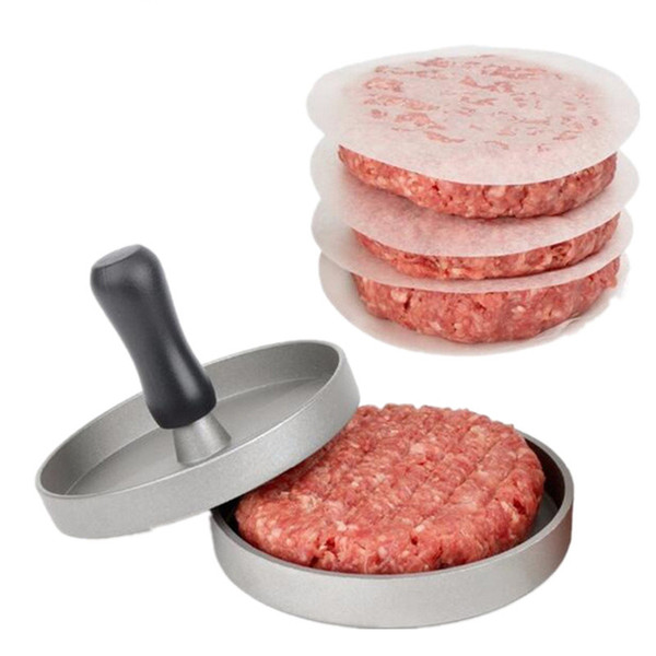 1 Set Round Shape Hamburger Press Aluminum Alloy 11 cm Hamburger Meat Beef Grill Burger Press Patty Maker Mold