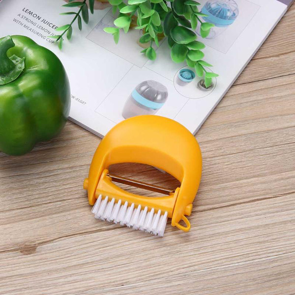 2PCS Stainless steel fruit planer with brush Vegetable peeler Vegetable wash creative kitchen gadget assistant