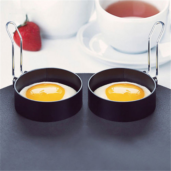 4Pcs Nonstick Stainless Steel Fried Egg Mold Handle Round Egg Rings Shaper Pancakes Molds Ring Round Circel Egg Frying Molds