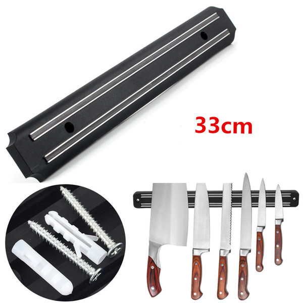 Magnetic Knife Holder 13 inch Wall Mount Black ABS Placstic Block Storage Holder Chef Rack Strip Utensil Kitchen For metal Knife