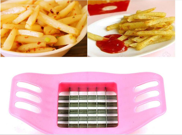 French Fry Potato Chip Cut Cutter Vegetable Fruit Slicer Chopper Chipper Blade Easy one step Kitchen Tools