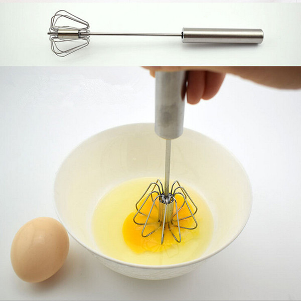 Metal egg beater Metal hand pressure rotary semi - automatic whisk Foamer Rotate Hand Kitchen Cooking Tools