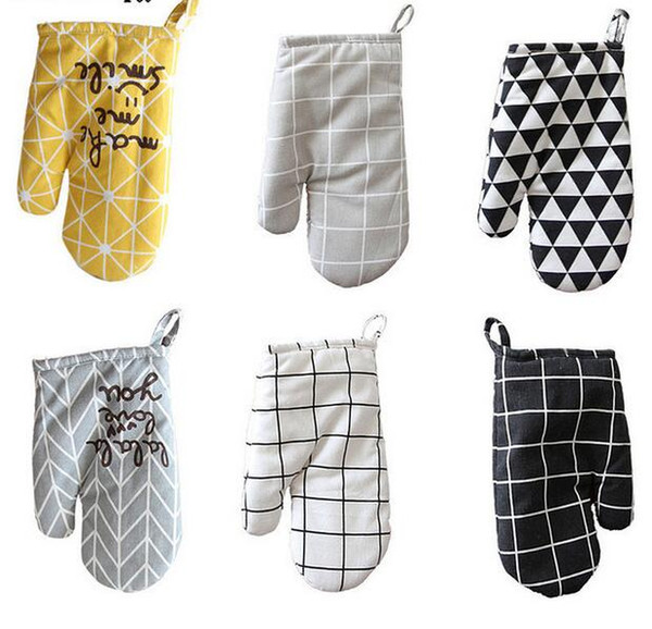 Baking Oven Gloves Insulated Padded Mitt Heat Insulation Pot Holder Microondas Mitten Kitchen Cooking Tools Cute Cartoon Print