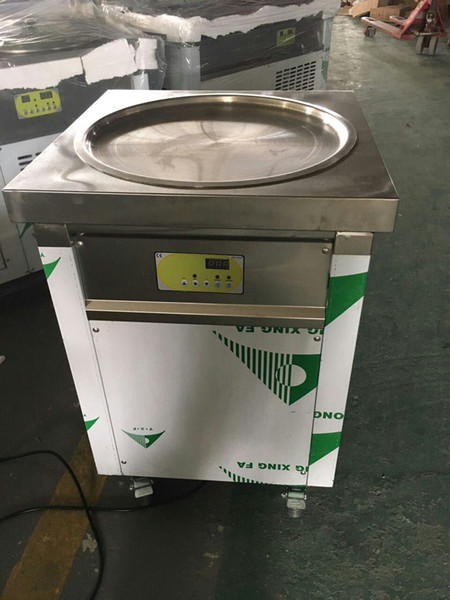 ETL/UL/NSF REAL certification smart Thai fried ice cream machine single 55cm pan fried ice cream roll machine 110v/220v