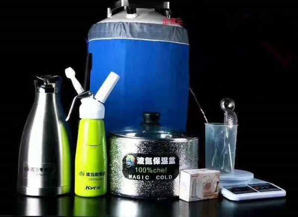 Liquid nitrogen ice cream machine whole sets nitrogen smoky ice cream machine free shipping door delivery by air