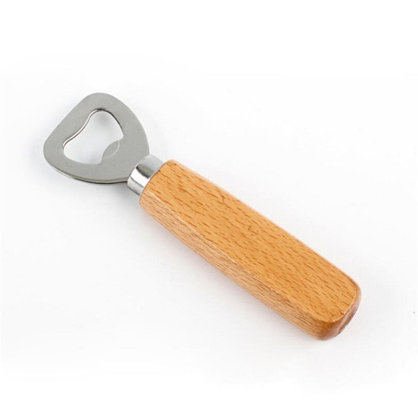 Wood Handle Stainless Steel Beer Bottle Opener Kitchen Bottle Opener Bar Tools Wine Soda Bottle Opener