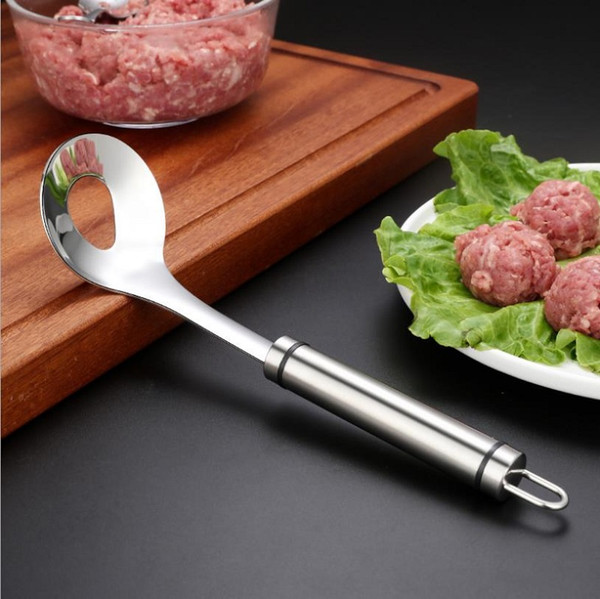 Convenient Stainless Steel Meatball Maker Non Stick Meat Ball Making Tool Baller Spoon with Long Handle Creative Kitchen Mold Accessories