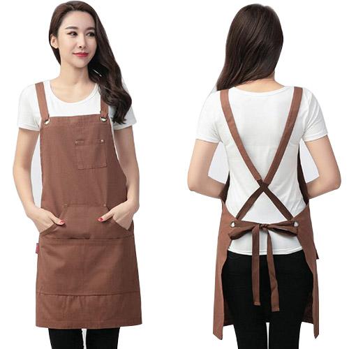 Women Cotton Linen Apron Sleeveless Pinafore Dress Home Cooking Florist Cafe free shipping