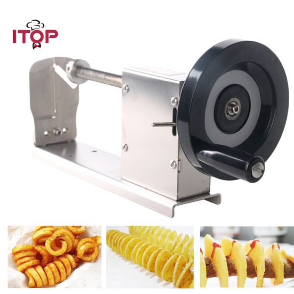 ITOP Stainless Steel Twist Tornado Potato Cutter Machine, spiral potato slicers Food Processor Kitchen Accessories Vegetable Tools