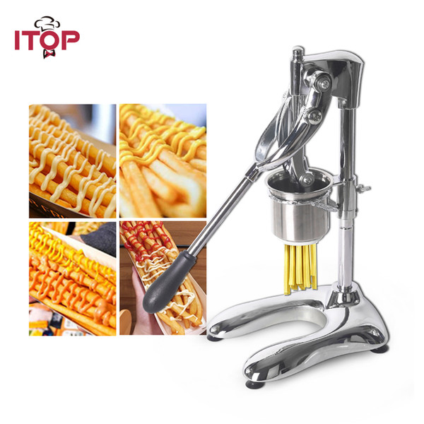 New Potato Chips Squeezers Machine Manual French Fries Cutters Long 30cm Potato Chip Squeezers Dough Cutter Kitchen Food Processors 6mm Hole