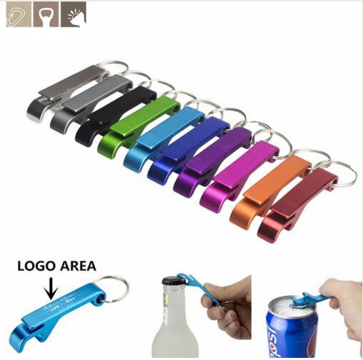 Beer Can Bottle Opener Aluminum Alloy Opener Keychain Portable Multifunction Opener Kitchen Dining Bar Tool 11 Colors