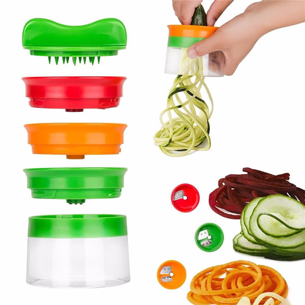 Hot New Handheld Vegetable Spiralizer Spiral Kitchen Gadgets Vegetable Slicer Shredders Peeler Cutter Carrot Grater Kitchen Accessories