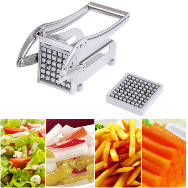 Stainless Steel French Fries Cutters Potato Chips Strip Cutting Machine Maker Slicer Chopper Dicer W /2 Blades Kitchen Gadgets