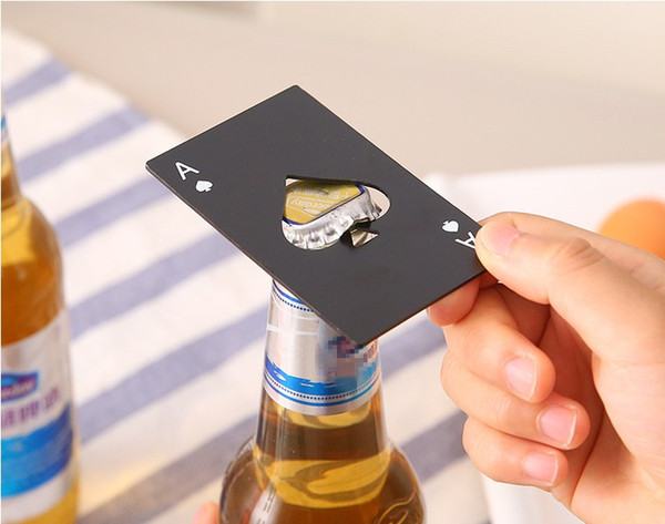 Poker Card Opener Stainless Steel Beer Openers Bar Tools Credit Card Soda Beer Bottle Cap Opener Gifts Kitchen Tools