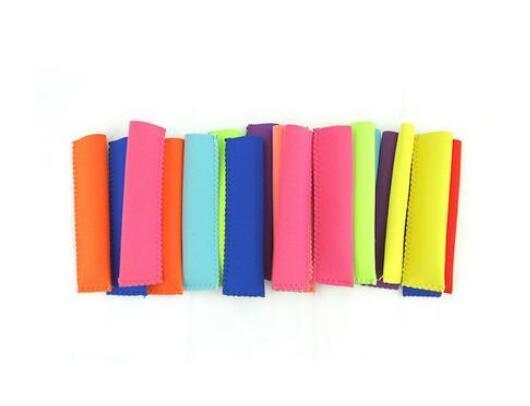 Wholesale Popsicle Holders Pop Ice Sleeves Freezer Pop Holders 15x4.2cm for Kids Summer Kitchen Tools 10 color