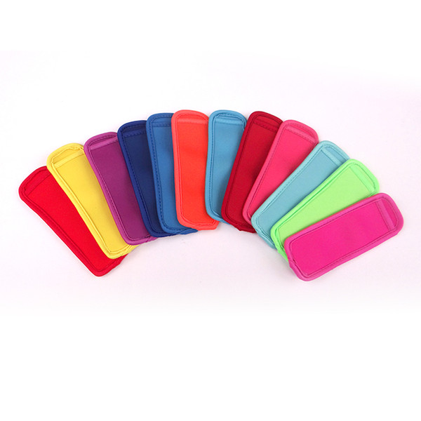 Popsicle Holders Pop Ice Sleeves Freezer Pop Holders 15x4.2cm for Kids Summer Kitchen Tools popsicle sleeve 12 color