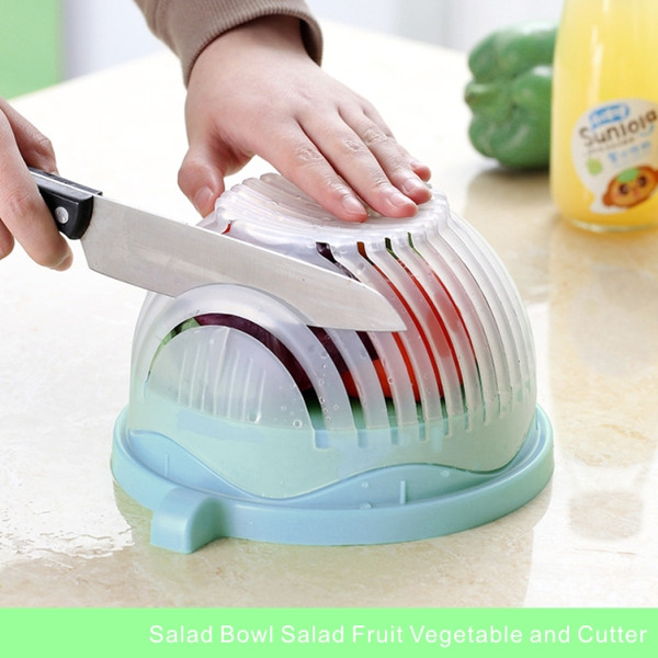 Home Creative 60 Second Salad Bowl Salad Fruit Vegetable and Cutter Quick Salad Maker Chopper Cutter Washer Easy.