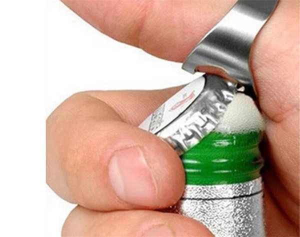 RING Beer Bottle Opener Silver Stainless Steel Metal Finger Thumb keyring Brand New Good Quality G137