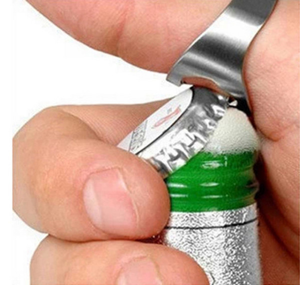 HOT Portable Silver color Stainless Steel Beer Bar Tool Finger Ring Bottle Opener bottel favors (24mm-22mm )