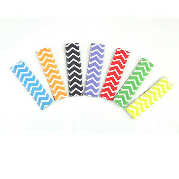 Chevron Neoprene Popsicle Holders Pop Ice Sleeves Freezer Summer Icy Block Lolly Holder mix 7 Color Ice Cream Tools Free ePacket