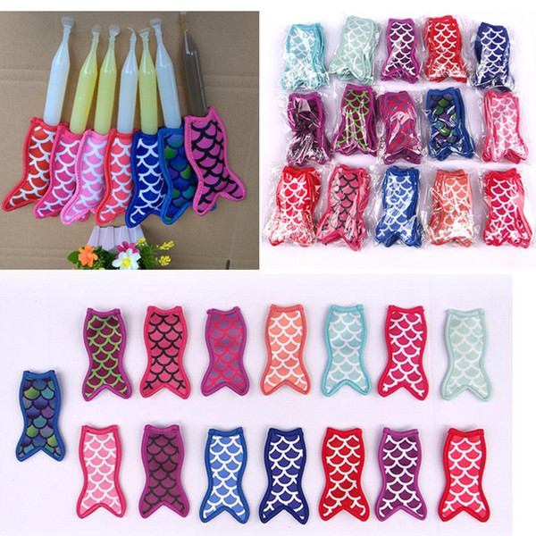 New Mermaid printing popsicle holders Ice Popsicle sleeves freezer Pop holders for kids Summer Ice Cream Tools