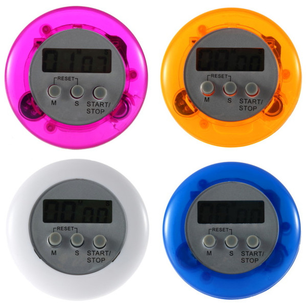 Cooking Timer Digital Alarm Kitchen Timers Gadgets Mini Cute Round LCD Display Count Down Tools Battery Installed With Clip