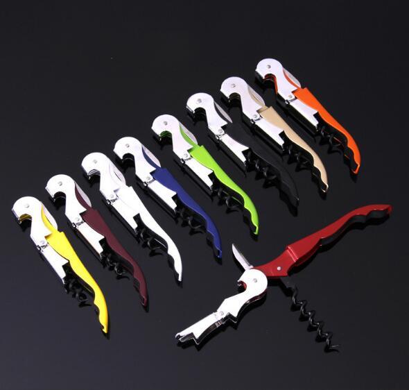 High Quality Soft Velvet Touch Waiters Double Hinge Corkscrew Wine Key Bottle Opener With Plastic Handle