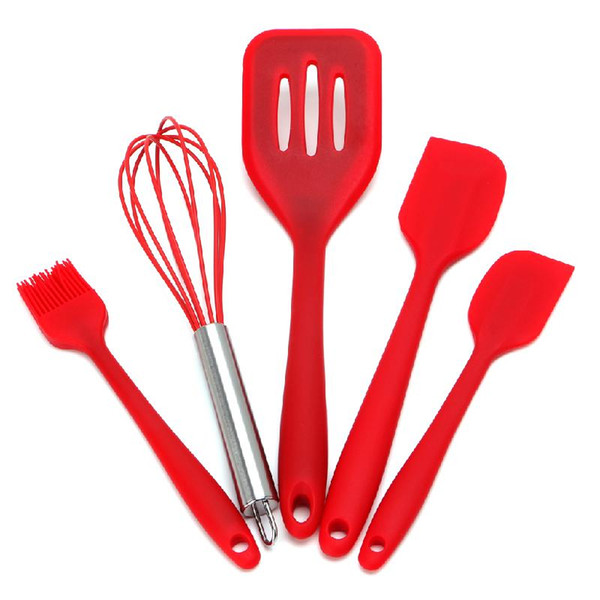 5 pcs/set Cooking Tool Set Food-Grade Nylon Non-Stick Kitchen Utensils Set Green Black Red Choose Free Heat-Resistant Cooking Utensil Set