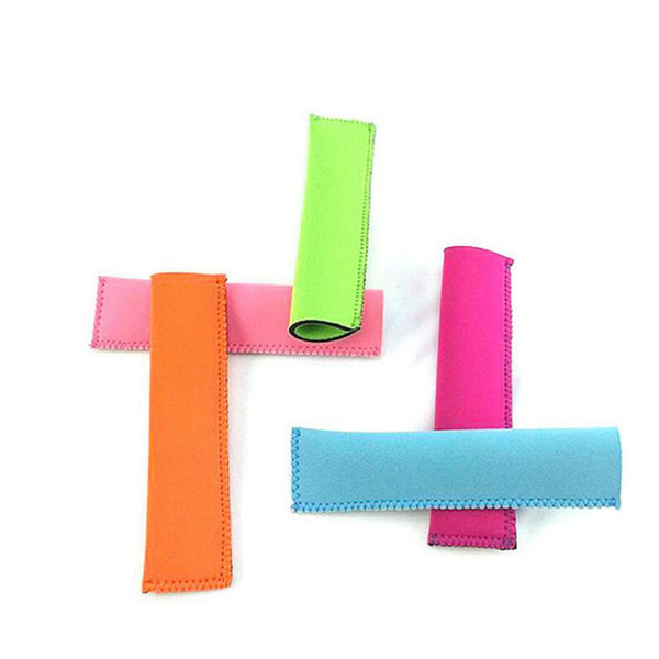 Wholesale Popsicle Holders Pop Ice Sleeves Freezer Pop Holders 15x4.2cm for Kids Summer Kitchen Tools 10 color