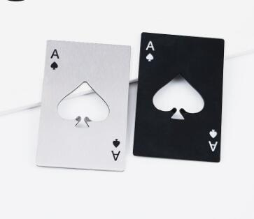 New Stylish Black Beer Bottle Opener Poker Playing Card Ace of Spades Bar Tool Soda Cap Opener Gift Kitchen Gadgets Tools